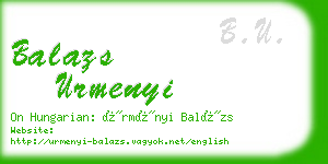 balazs urmenyi business card